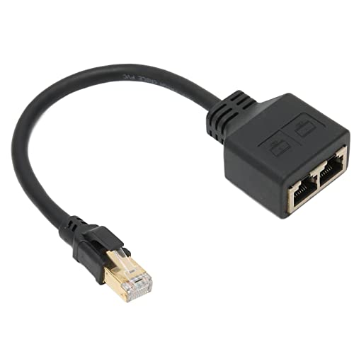 RJ45 Splitter Adapter, Gold Plated Core Prevent Signal Interference RJ45 Ethernet Splitter Cable 1 To 2 Port for Home for Office