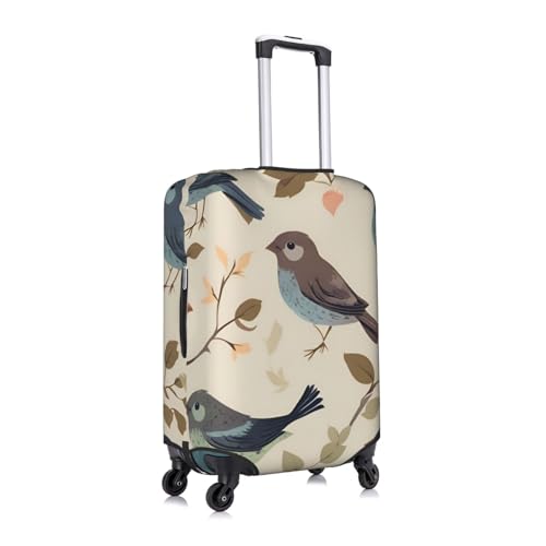 Bird Pattern Print Protective Suitcase Cover Washable Travel Luggage Protector with Concealed Zipper3