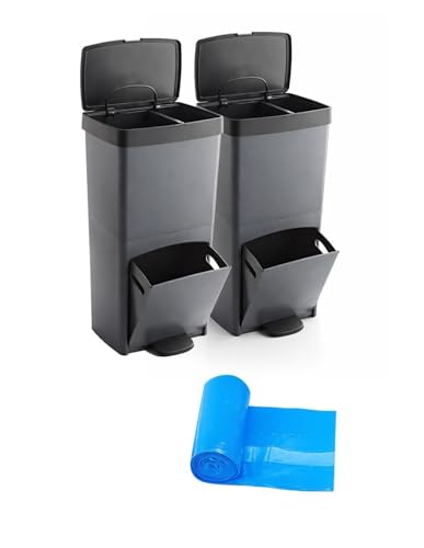 Jardin202 - Cubo de Basura para Reciclaje Triple 70L | 3 Comparti...