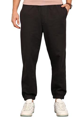 Image of Alan Jones Clothing Mens Washed Jersey Cotton Joggers Pants | Soft Stretch Cotton | Ankle Length with Elastic Hems