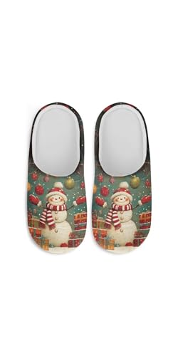 Forchrinse Christmas House Slippers for Women Men Comfortable Closed Toe Guest Slippers Reusable Spa Shoes2