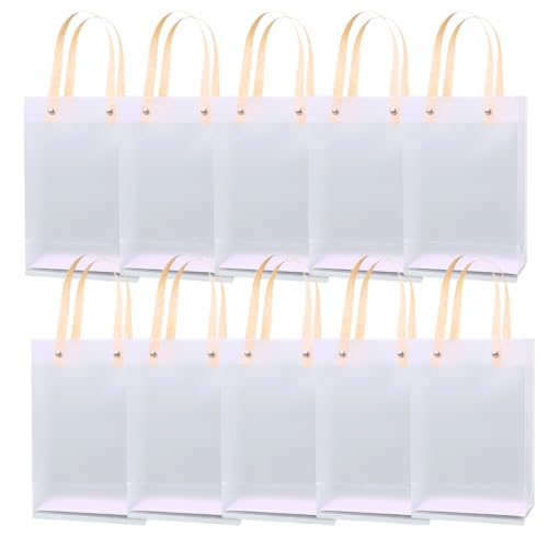 ideastore 透明 バッグ 手提げ袋 ギフトバッグ PP素材 10枚セット (クリア, 20×15×7cm)