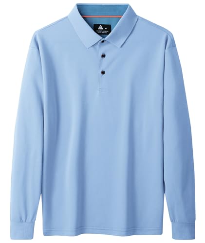Image of SWISSWELL Long Sleeve Polo Shirts for Men collared Performance Golf Shirts Casual Workwear Office