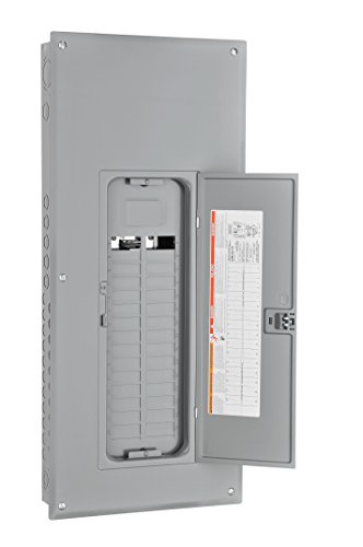 Square D by Schneider Electric HOM3060L125PC Homeline 125-Amp 30-Space 60-Circuit Indoor Main Lugs Load Center with Cover, Plug-on Neutral Ready