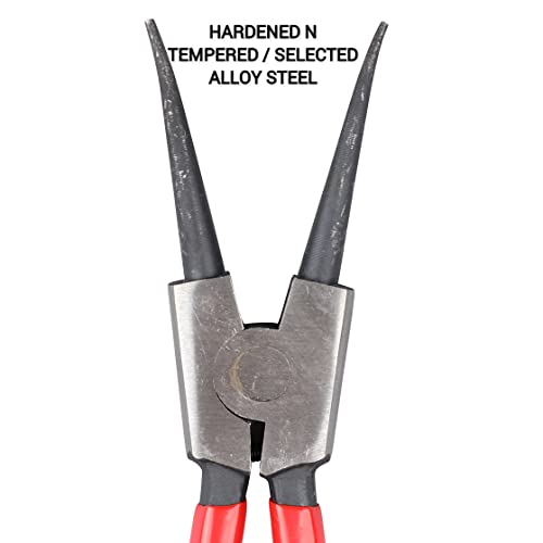 Image of Eastman Circlip Plier Set Of 1Pcs, 9 /225 Mm (Internal Straight), Alloy Steel Hardened And Tempered, Red Colour - E-2032 A