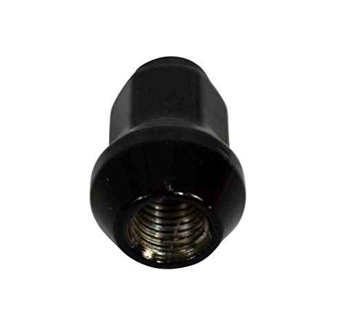 Image of MASSFX 16-Pack Durable Black 14mm Hex Lug Nuts, 28mm Length, & 10x1.25 Thread - Heavy Duty Replacement Lug Nuts for Golf Cart Wheels, Fits Most EZGO, Club Car & Yamaha Golf Cart Wheels