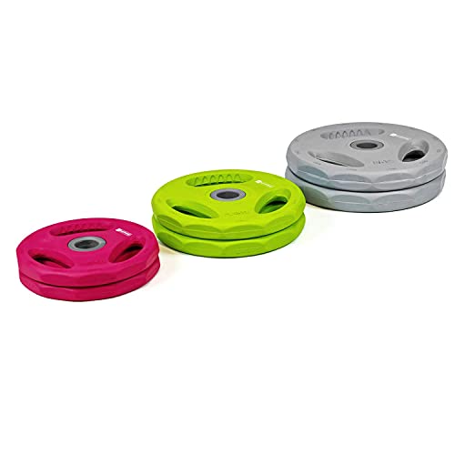 Foto von Xylo Sapphire 20kg Lang Hantel Set Gewichte Hantelscheiben Krafttraining 2 in1 Hantelset Gummi Langhantelstange inkl. 6 Hantelscheiben Home Gym Heimtraining Muskulatur Unisex