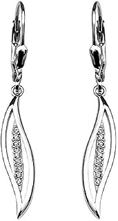 SOFIA MILANI - Women's Earrings 925 Silver - with Zirconia Stones - Wave Spiral Dangle Earrings - 20493