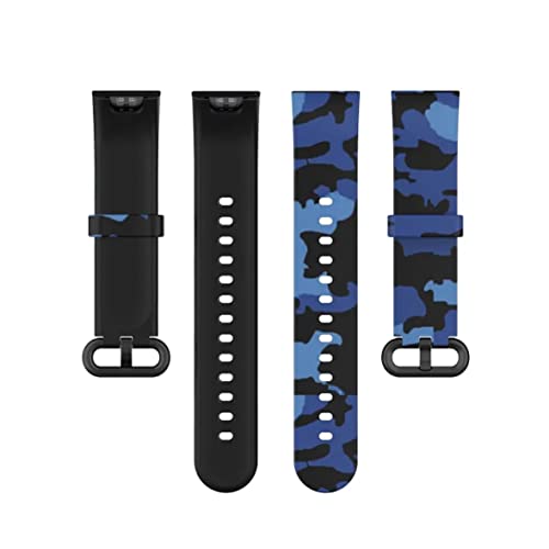 Image of YODI Soft Silicone With Metal Buckal Classic Strap Bands for Redmi Watch 2 Lite /Redmi GPS Smart Watch Only, Comfort and Flexible Straps for Men Women and Kids (Army Blue)