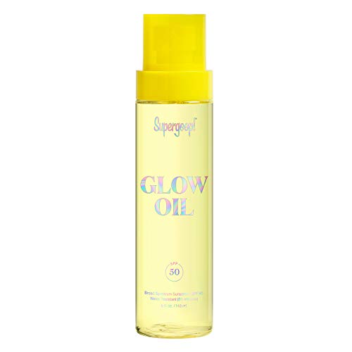 Supergoop! Glow Oil, 5.0 fl oz - SPF 50 PA++++ Hydrating, Nourishing Vitamin E Body Oil + Reef-Safe, Broad Spectrum Sunscreen Protection - With Marigold, Meadowfoam & Grape Seed Extracts
