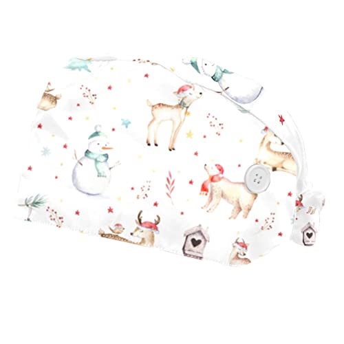 Chapeaux de travail pour hommes et femmes avec bandeau absorbant et motifs Noël