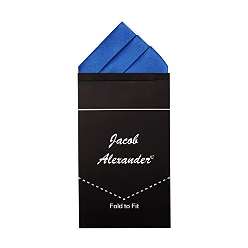 Jacob Alexander Men s Pre-Folded Triangles Pocket Square Handkerchief - Royal