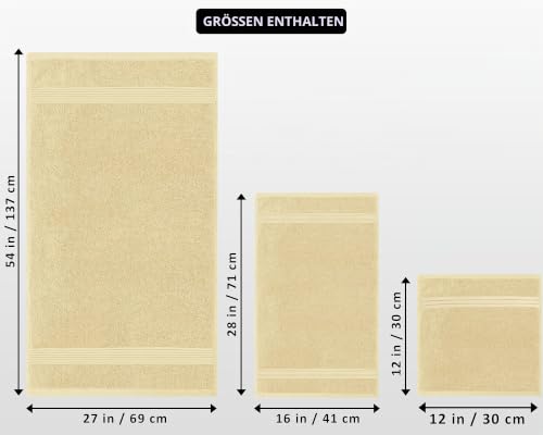 Utopia Towels 8-teiliges Handtücher-Set, 100% Baumwolle, Beige – Ansicht 2