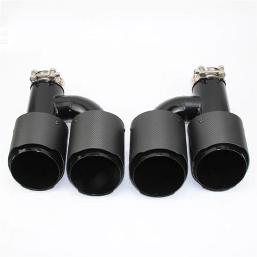 Tuyau d'échappement type H en carbone mat look sport de 63mm vers 89mm