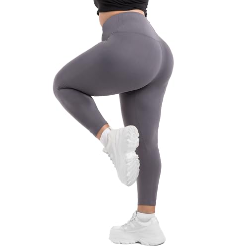 CADITEX Plus Size High Waist Buttery Soft Leggings for Women with Tummy Control and Hanes Just My Size Cotton Jersey T-Shirt