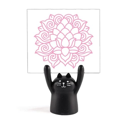 Support de mémo chat noir lotus pour résoudre le désordre de bureau