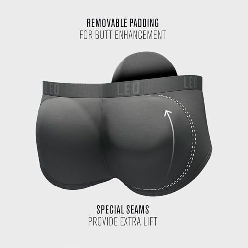 LEO Men's Instant Butt Lifter Underwear - Removable Padded Comfortable Mens Briefs3