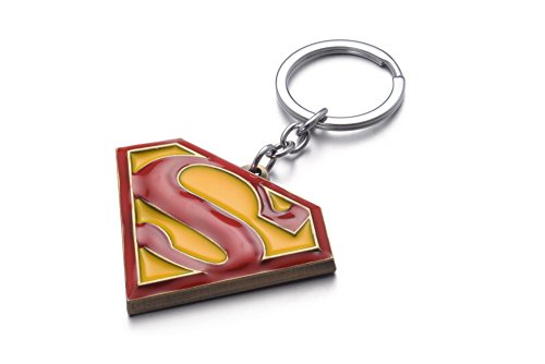 LOOMEN Red and Yellow Superman Symbol Keychain