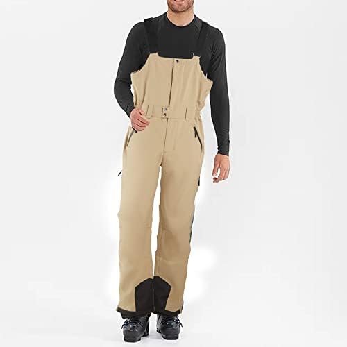 Mens Ski Bibs Insulated Waterproof Coveralls Overalls Snow Pants Ski Pants for Mens Snow Bibs Ski Pants Snow Sports Cargo Pants Hiking Pants for Men Outdoor Snow Ski Fishing Fleece Lined Insulated Winter Pants