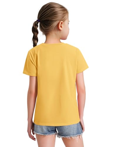 Image of KEREDA Girls Shirts Short Sleeve Soft Cotton T-Shirts Plain Tops for Kids