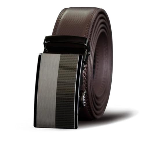 Men's Solid Color 3.5Cm Leather Belt Automatic Buckle Alloy Buckle Casual Belt2