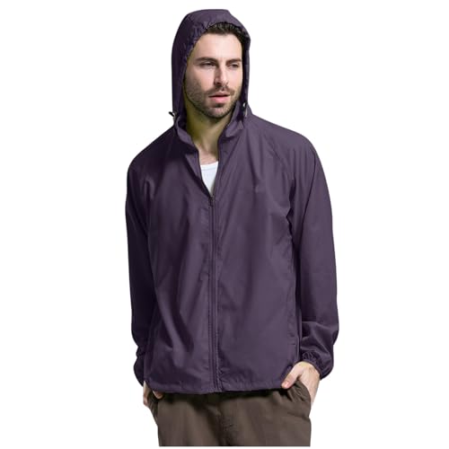 Giubbotto Estivo Uomo Con Cappuccio Giacca Antivento Uomo Leggera Cappotto Antivento Antipioggia Protezione Solare Sportiva Giacchetta Ad Asciugatura Rapida Giaccone Da Corsa Trekking Outdoor
