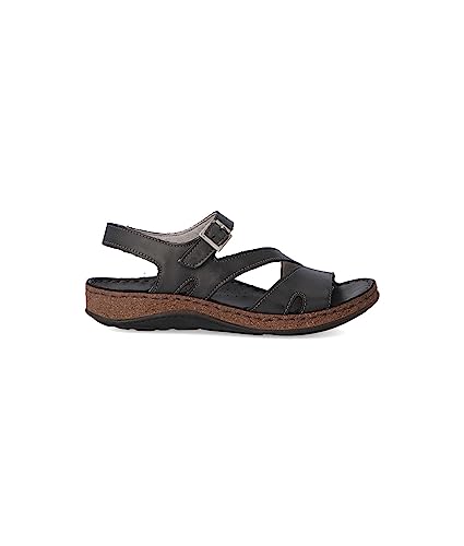 WALK&FLY Sandalia Piel Confort Hebilla - 41, Negro