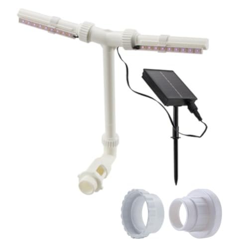 Fuente de doble aspersor para piscina con sensor automático y luces 2