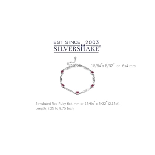 Image of Silvershake Birthstone Gemstones White Gold Plated or Yellow Gold Plated 925 Sterling Silver Scroll /Filigree Celtic Knot Weave 7.25 to 8.75 Inch with Adjustable Extension Bracelet Jewelry for Women