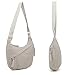 Sanxiner Crescent Crossbody Bags for Women Nylon Slouchy Sling Hobo Bag,Spacious Shoulder Handbag Trending Cross Body Purses (1-Beige)