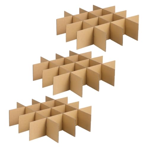 STAHAD 18 Divisores de Cartón Corrugado para Embalaje, Kit de 18 Piezas Celdas de 82x82x80 Mm, Tamaño Total 335x335x80 Mm, Protección para Cajas de Mudanza y Embalaje de Vidrio,