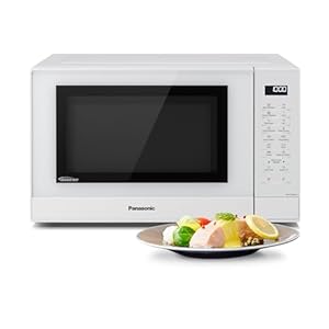 Panasonic NN-ST45KWEPG Inverter-Mikrowellenherd mit Drehteller, 32 Liter, Edelstahl, 1000 W, 21 automatische Programme, 7 Leistungsstufen, LCD-Display, Junior-Menü, Weiß