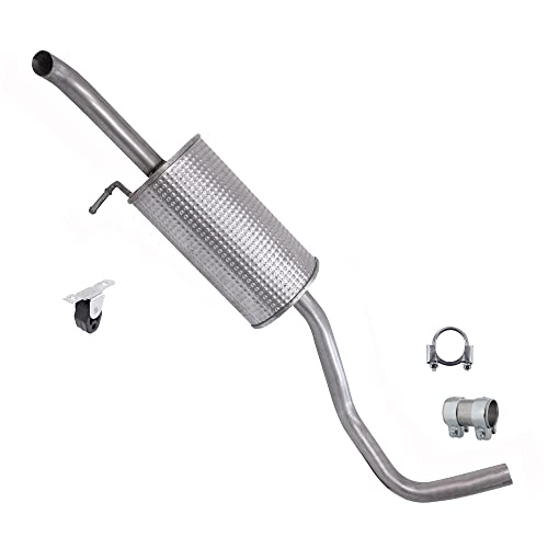 BESTPRICE Auspuff Schalldämpfer Set 1x Endschalldämpfer, mit Montagematerial