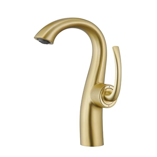 HXYhydrypd Grifos para Lavabos de Baño, Grifo Baño de Un Solo Orificio para el Hogar, el Comercio y el Hotel(Metallic)