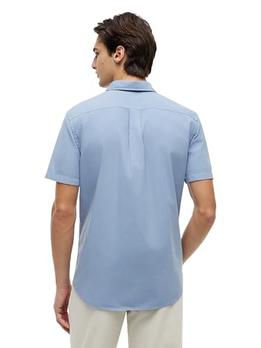 Image of Tommy Hilfiger Men's Short Sleeve Poplin Shirts in Regular Fit, Men's Button Down Shirts
