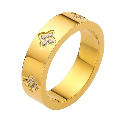 10k/14k/18k Solid Gold Natural Diamond Heart Ring For Women, 925 Sterling Silver Natural Diamond Four-Leaf Clover Wedding Ring, Engagement Anniversary For Wife Mom Free Engraving