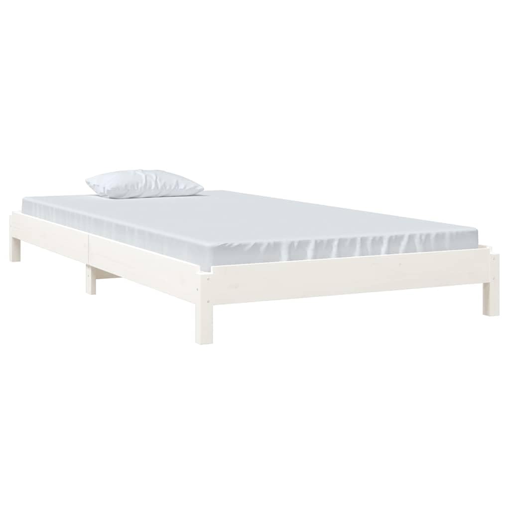 Stapelbett Weiß 90x190 cm Massivholz Kiefer mit Lattenrost