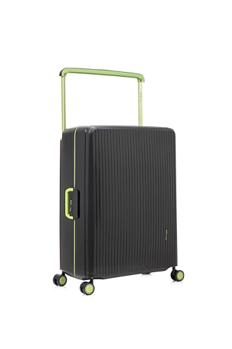 [ATX LUGGAGE]スーツケース アルミフレームタイプ 大容量 キャリーケース 広幅キャリーバー M/Lサイズ 静音ダブルキャスター TSAロック バックルロック 耐衝撃 キャリーバッグ ビジネス 旅行 海外出張 (ブラック, 4～7泊/78L)