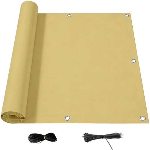 Brise vue balcon pour jardin et terrasse oeillets sable - 2