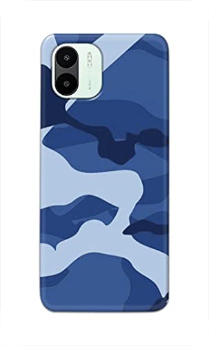 Image of Printed Hard Back Cover Case for Mi Redmi A1 2022 Back Cover (Army Blue Pattern) -702
