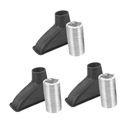 Ciieeo 3 Pièces Consommation d'air en fibre de carbone prise de conduit d'air de voiture Conduit d'admission d'air Couvercle d'entrée de grille prise de calandre de voiture abdos Noir