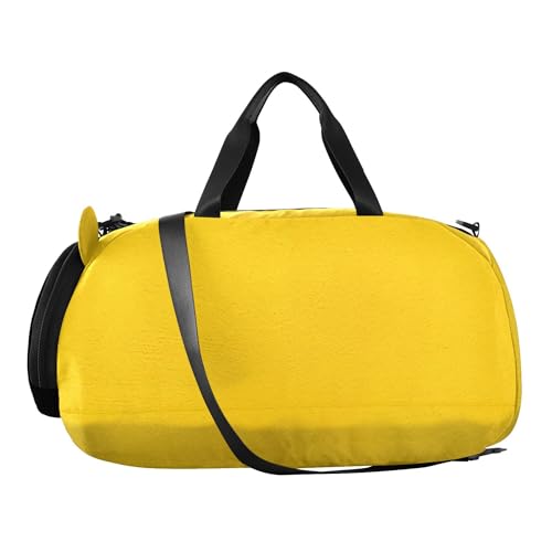 Yellow Kids Overnight Sports Duffel Bags with Shoe Compartment & Wet Pocket Travel Sport Gym Bag for Girls Boys2
