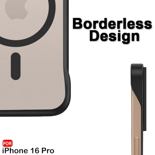 TheGiftKart Hybrid Ultimate Slim Back Case Cover for iPhone 16 Pro | Lightweight Profile | Frosted Matte Translucent Hard Back Case Cover for iPhone 16 Pro (PC & TPU, MagSafe Compatible, Black Sides) 8 31yTmcdcWsL