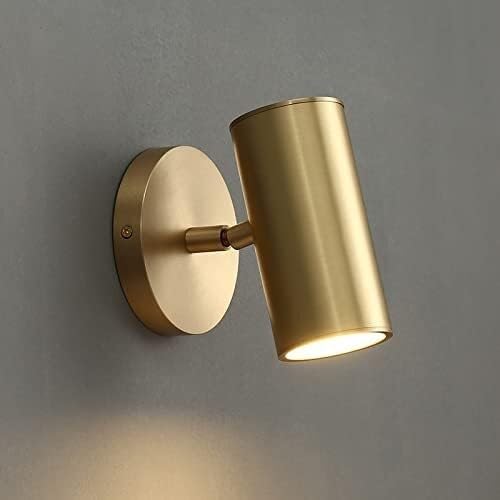 SMCCYYSD Brass Wall Light Modern Sconce Headboard Spotlight, Copper Bedroom Bedside Reading Lamp, Monopoint Sconces Mount Lights T-155