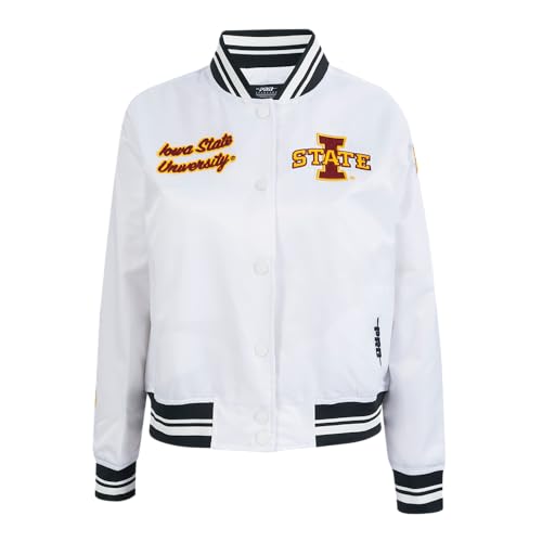 Chaqueta Pro Standard College Classic Essentials de satén para mujer talla S blanco y negro