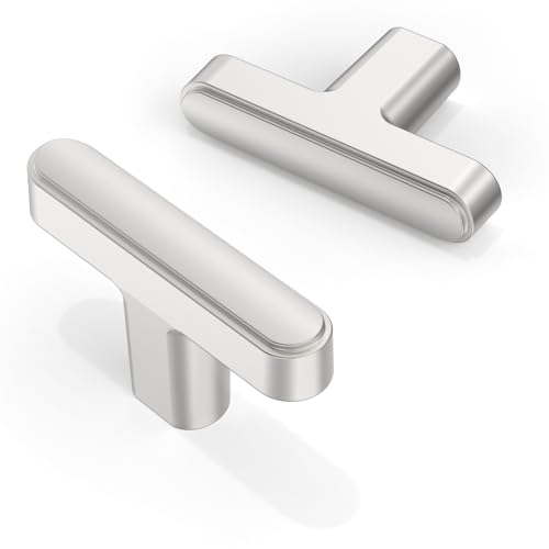 Asimerdeco 10 pcs boutons armoire nickel brossé rond