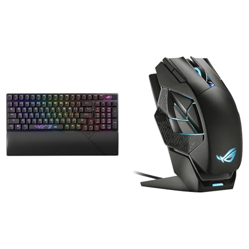 ASUS ROG Strix Scope II 96 Wireless Gaming Keyboard & ROG Spatha X Wireless Gaming Mouse (Magnetic Charging Stand