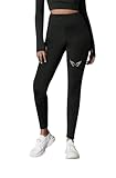 MIZA Women's Black High Waist Fashion Side Stripe Workout Yoga Pants (bird, girls and women up to 90K)