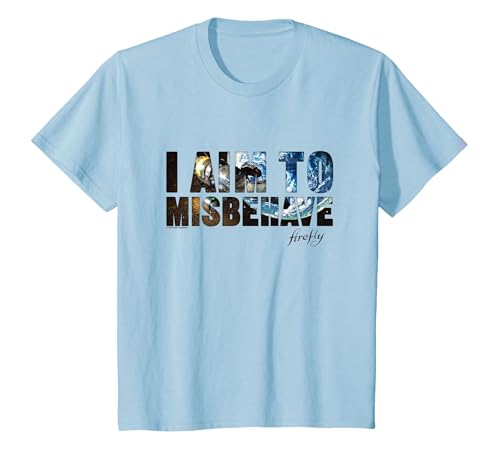 Firefly I Aim to Misbehave from The Galaxy Big Chest Logo T-Shirt, Youth, Baby Blue, 4T