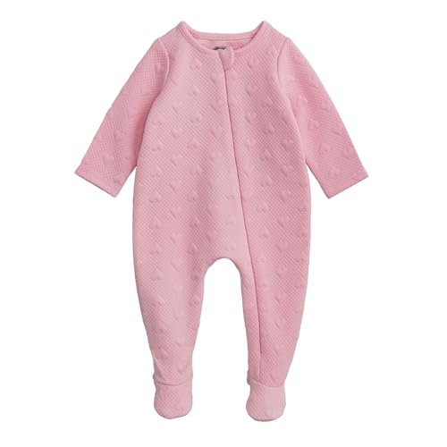 Mud Pie Baby Girls Kids Valentines Day Quilted Heart Sleeper Ivory  